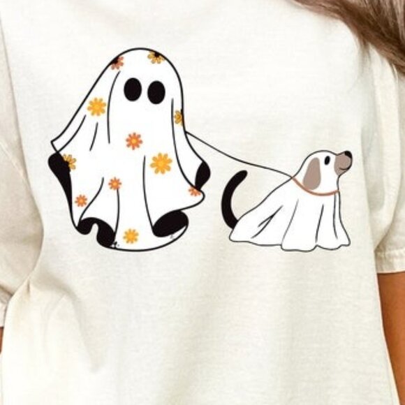 Сute Ghost Dog Shirt, Ghost Dog T-Shirt,Halloween Dog Lovers Gift - Picture 3 of 3